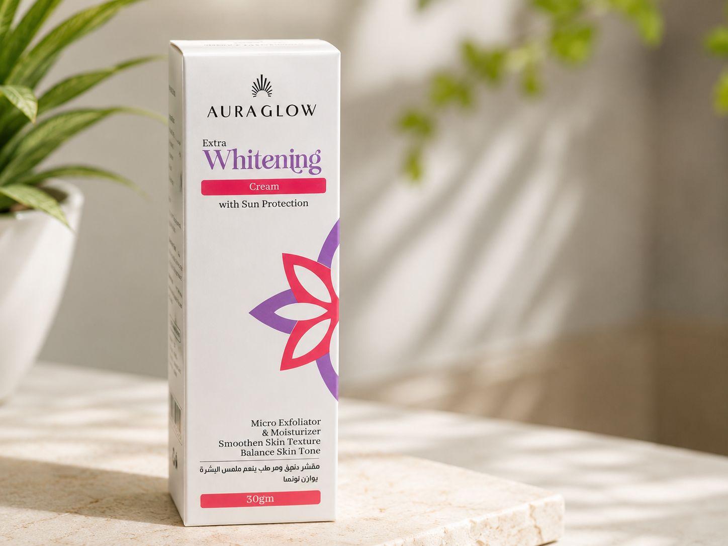 Aura Glow — Extra Whitening Cream with Sun Protection